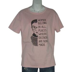 Ruth Bader Ginsburg Tee Shirt Women Empowerment Pink Memorial Feminist Quote M